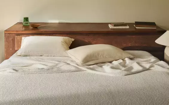 Мини-покрывало вафельной вязки из хлопка Zara Home, белый