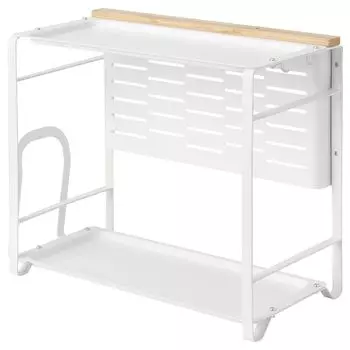Мини-полка на столешницу, бамбук/белый, 40х21 см, AVSTEG IKEA
