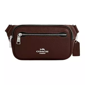 Мини-поясная сумка Elias Refined из кожи с зернистой отделкой, мужская, кленовая COACH