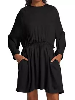 Мини - Пплатье Эластичное Fabiana Filippi с оборками на талии, черный