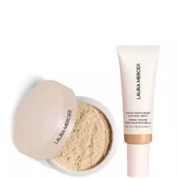 Мини-Прозрачная рассыпчатая фиксирующая пудра, ультра-размывающий и тонирующий увлажняющий крем, натуральный росистый spf 30 duo - 2c дуб Laura Mercier, цвет 2c oak