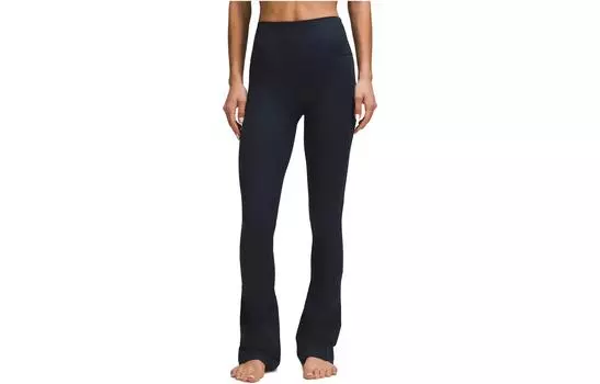 Мини-расклешенные брюки Align с высокой талией и рубчатым лифом, обычные повседневные брюки для женщин Lululemon, Marine Blue