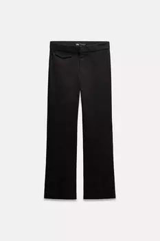 Мини расклешенные брюки ZARA, черный