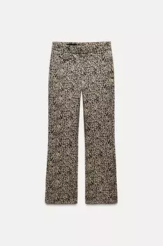 Мини расклешенные брюки ZARA, цвет leopard