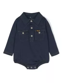 Mini Rodini боди из органического хлопка из коллаборации с Wrangler, синий