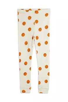 Mini Rodini Детские хлопковые леггинсы Баскетбол, белый