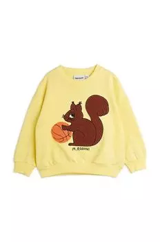 Mini Rodini Детский хлопковый свитшот Белочка, желтый