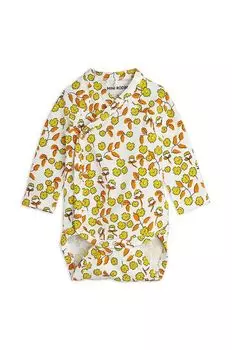 Mini Rodini Детское боди Flowers, желтый