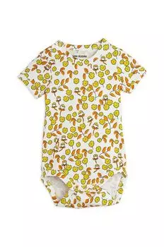 Mini Rodini Детское боди Flowers, желтый