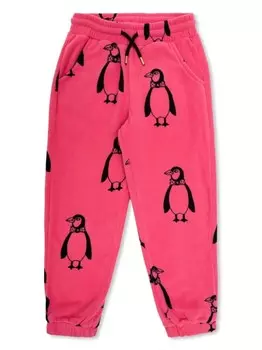 Mini Rodini джоггеры с графическим принтом, розовый