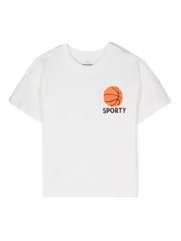 Mini Rodini футболка Basketball из органического хлопка, белый