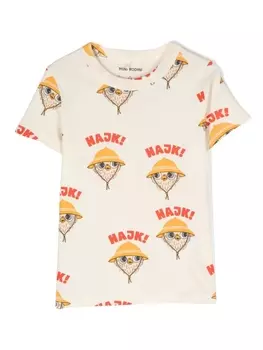 Mini Rodini футболка Hike с принтом, нейтральный цвет