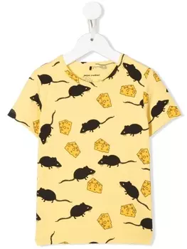 Mini Rodini футболка из органического хлопка с принтом, белый