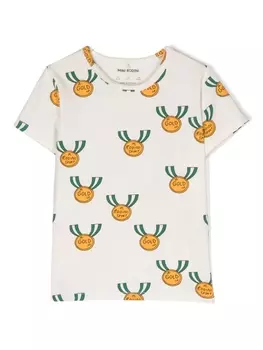 Mini Rodini футболка Medals из джерси, белый