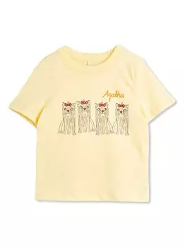 Mini Rodini футболка с изображением собак Агаты, желтый