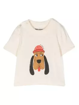 Mini Rodini футболка с принтом, нейтральный цвет