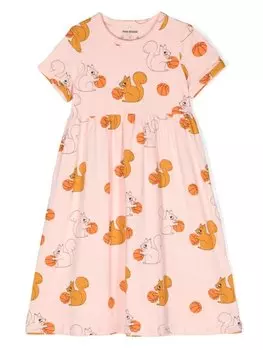 Mini Rodini футболка Squirrels из органического хлопка, розовый