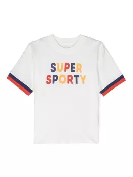 Mini Rodini футболка Super Sporty из органического хлопка, белый