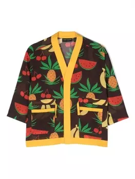 Mini Rodini кардиган с принтом, коричневый