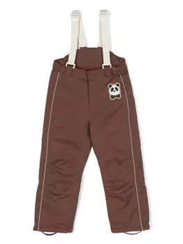 Mini Rodini комбинезон с нашивкой-логотипом, коричневый