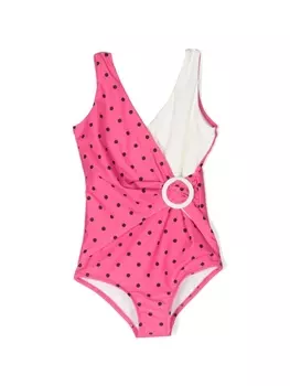 Mini Rodini купальник в горох, розовый