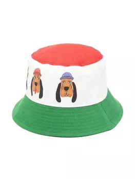 Mini Rodini панама из органического хлопка с принтом, нейтральный цвет