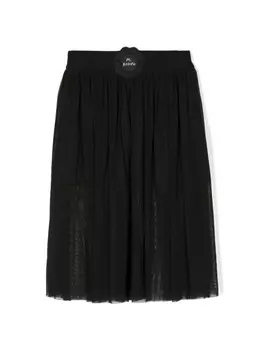 Mini Rodini платье миди с цветочной аппликацией, черный