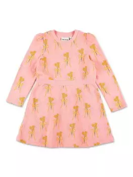 Mini Rodini платье с цветочным принтом, розовый