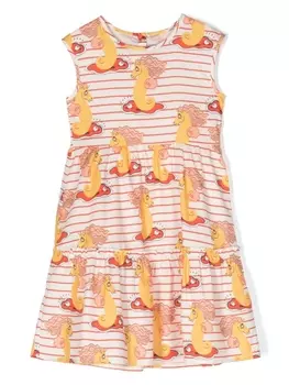 Mini Rodini платье с принтом без рукавов, белый