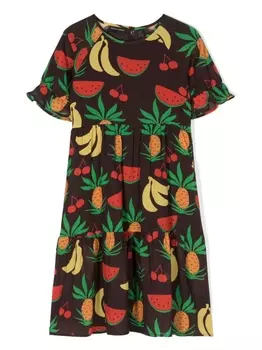 Mini Rodini платье с принтом, коричневый