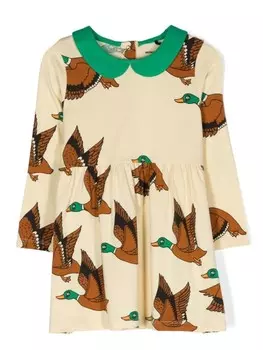 Mini Rodini платье со сборками и принтом, желтый