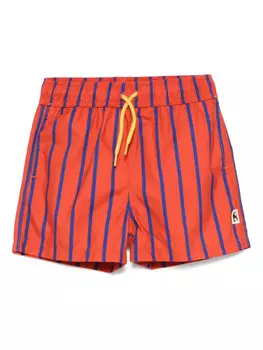 Mini Rodini плавки-шорты в вертикальную полоску, красный