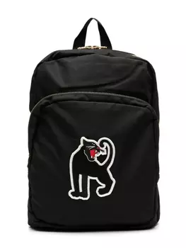 Mini Rodini рюкзак на молнии с нашивкой, черный