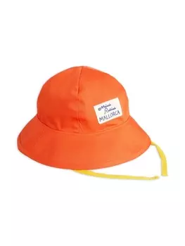 Mini Rodini шапка из органического хлопка с аппликацией логотипа, красный