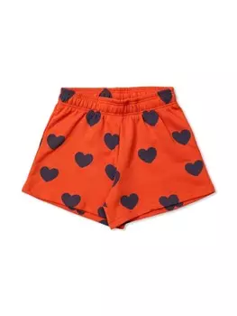 Mini Rodini шорты из органического хлопка с принтом в виде сердец, красный