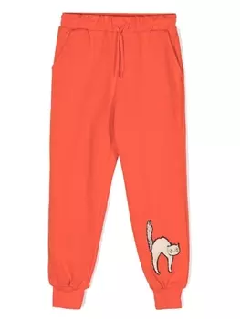 Mini Rodini спортивные брюки Angry Cat из органического хлопка, красный