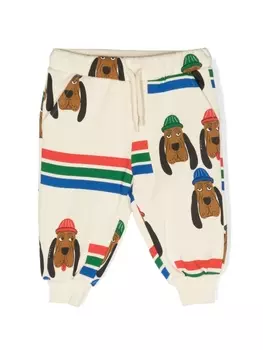 Mini Rodini спортивные брюки Bloodhound с графичным принтом, нейтральный цвет