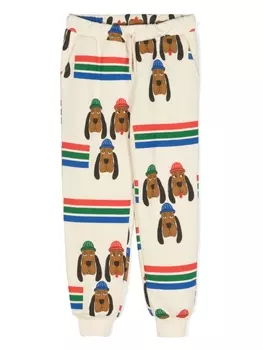 Mini Rodini спортивные брюки с принтом, нейтральный цвет