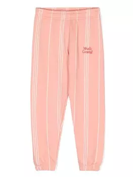 Mini Rodini спортивные брюки с вышитой надписью, розовый