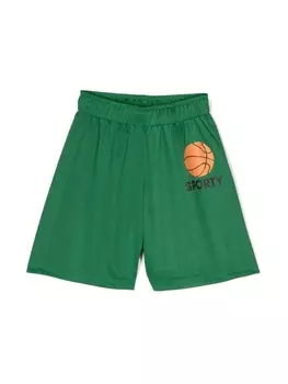 Mini Rodini спортивные шорты с принтом, зеленый