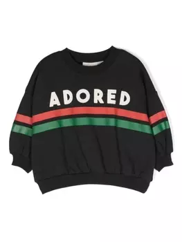 Mini Rodini толстовка Adored из органического хлопка, черный