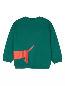 Mini Rodini толстовка с изображением собаки, зеленый