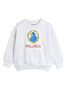 Mini Rodini толстовка с вышивкой, серый