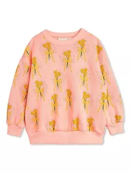 Mini Rodini толстовка «Зимние цветы», розовый