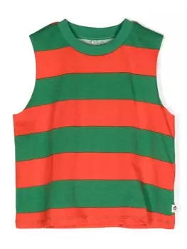 Mini Rodini топ из органического хлопка в полоску, зеленый