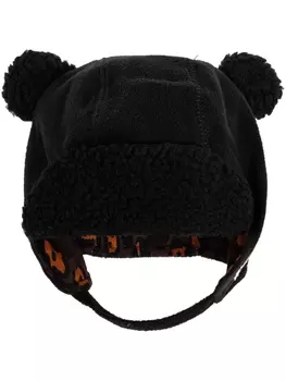 Mini Rodini ветрозащитная флисовая шапка, черный