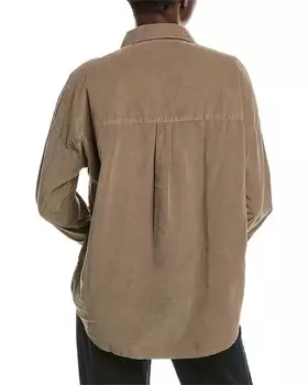 Мини-рубашка Monrow из вельвета с карманами, зеленый