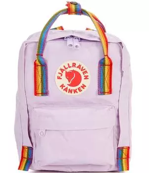 Мини-рюкзак Fjallraven Mini Kanken с радужной ручкой, фиолетовый