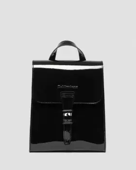 Мини-рюкзак из лакированной кожи Dr. Martens, цвет Black — Patent Leather