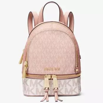 Мини-рюкзак Michael Michael Kors Rhea Color-Block Logo, нежно-розовый